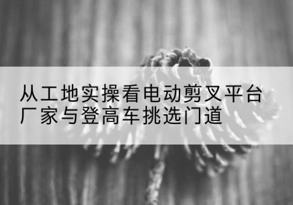泗阳电动剪叉升降平台厂家-从工地实操看电动剪叉平台厂家与登高车挑选门道